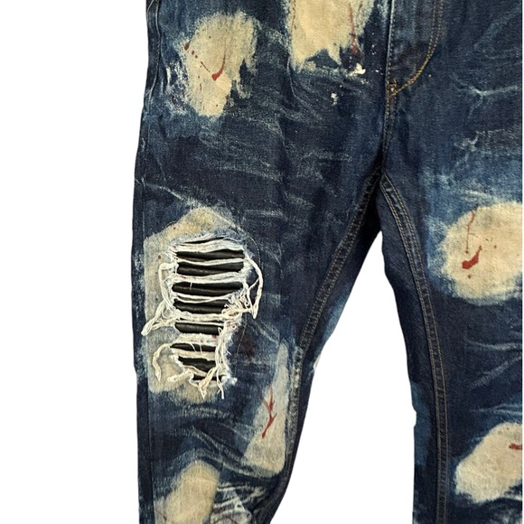 HERITAGE by AMERICA 76 JEANS MEN 36x33 Distressed Cotton Blue Denim Distillery - Picture 5 of 11